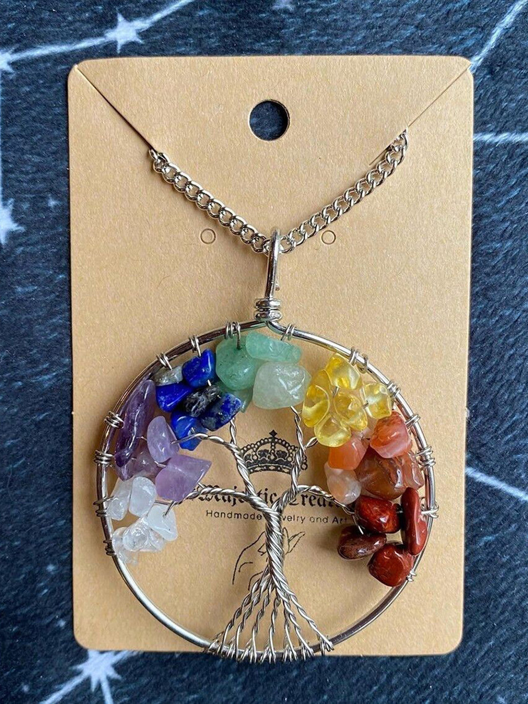 APUNKA D FASHION Unisex Amulet Crystal Tree of Life Pendant With Chain