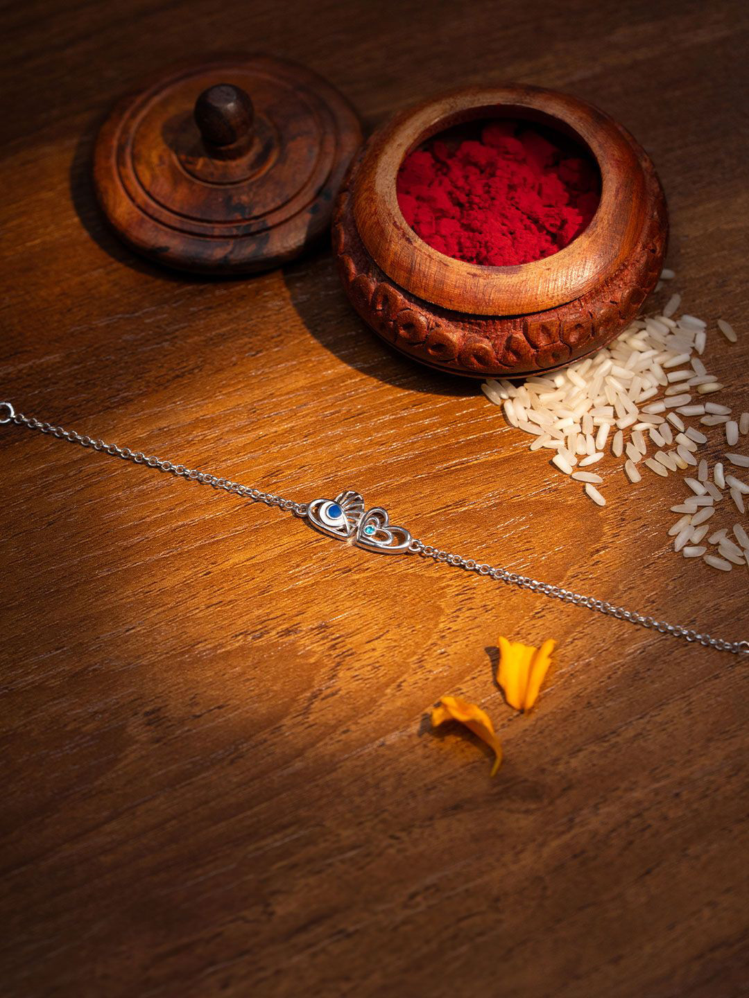 SHAYA 925 Silver Bond of Love Wraparound Rakhi