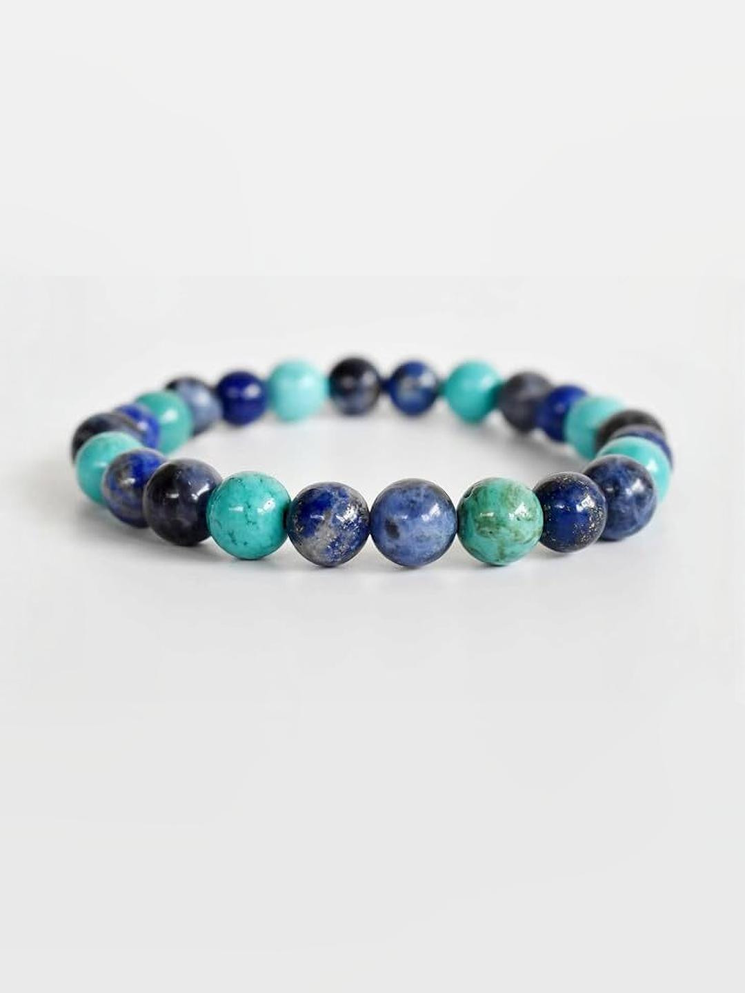 VIBESLE Unisex Crystals Turquoise Sodalite Bracelet