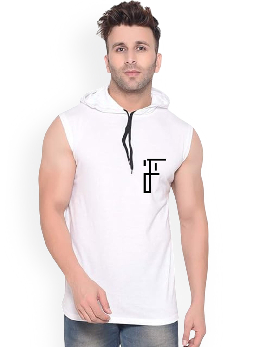 Fashnobic Since 98 Printed Hooded Neck Gym Vests FB-106_W_Back_pt-99