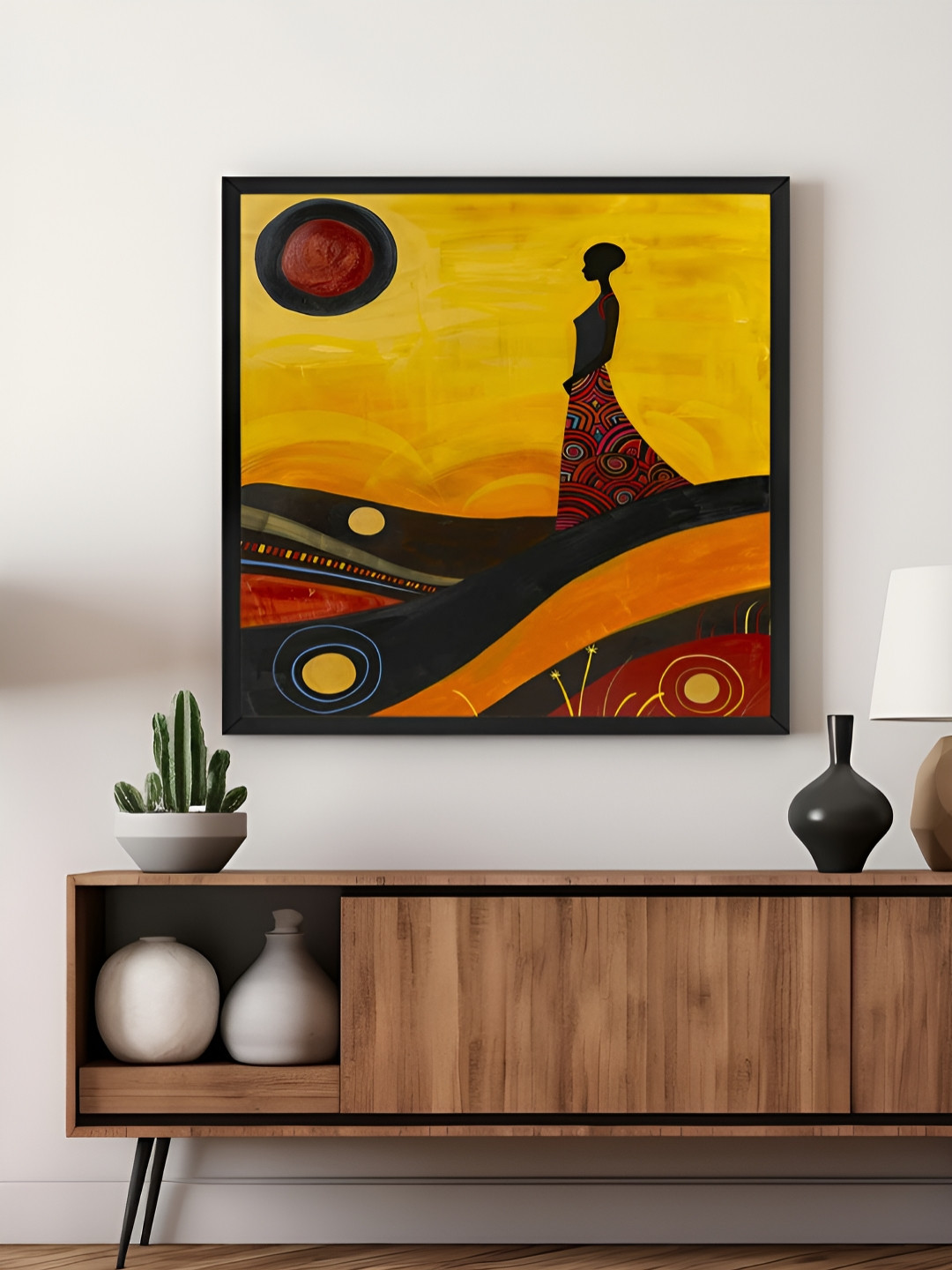 999Store Yellow & Red Horse In Motion Canvas Painting Wall Art