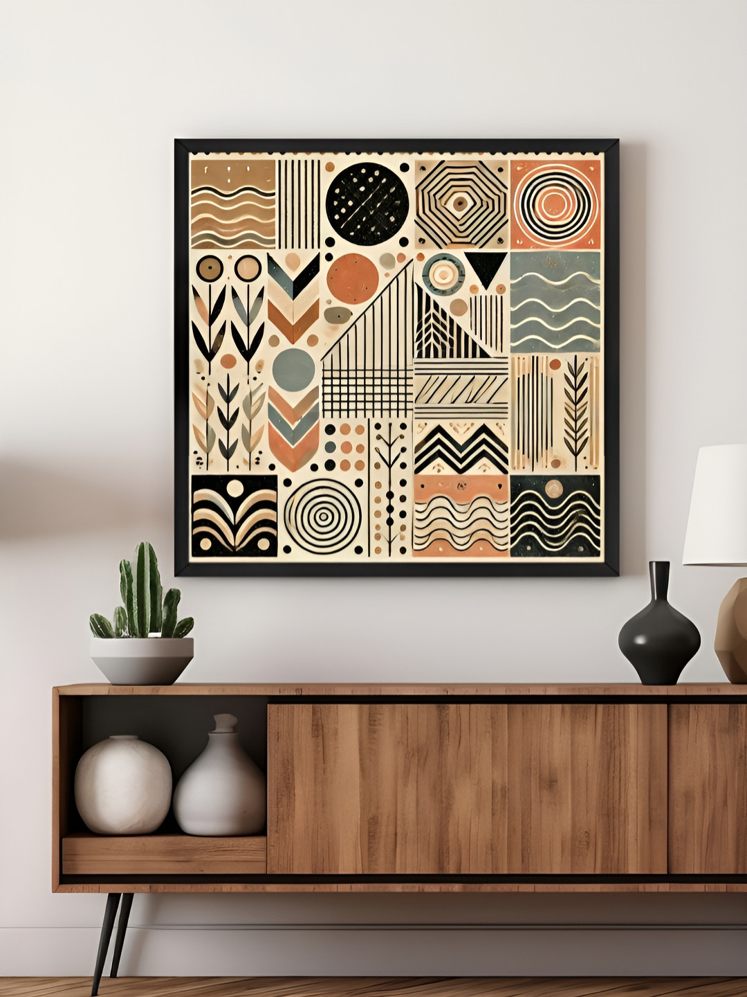 999Store Brown & Beige Canvas Tribal Patterns Wall Art