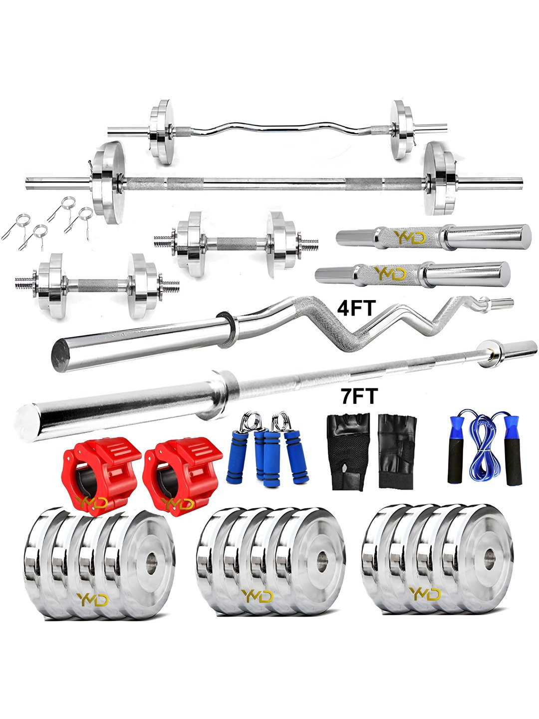 YMD Set Of 31 Rods & Plates Home Gym Combo