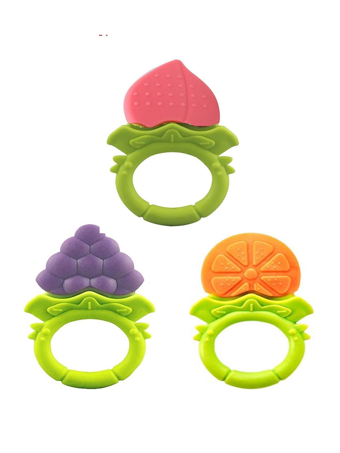 Kritiu Set Of 3 Fruit Shape Silicone Teether