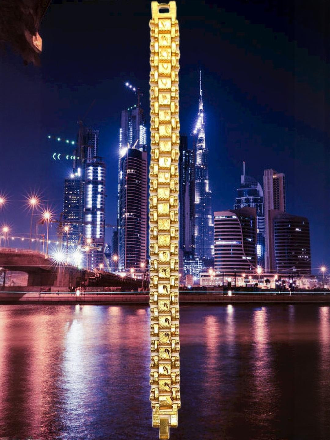 Dynamic Retail Global Men's Gold-Plated Link Bracelet