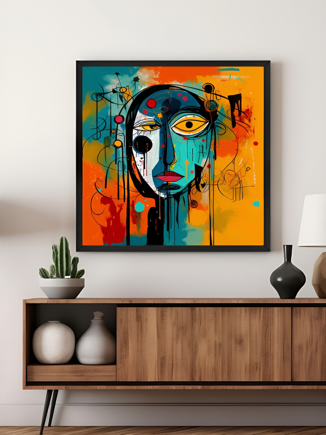 999Store Orange & Yellow Abstract Canvas Wall Art