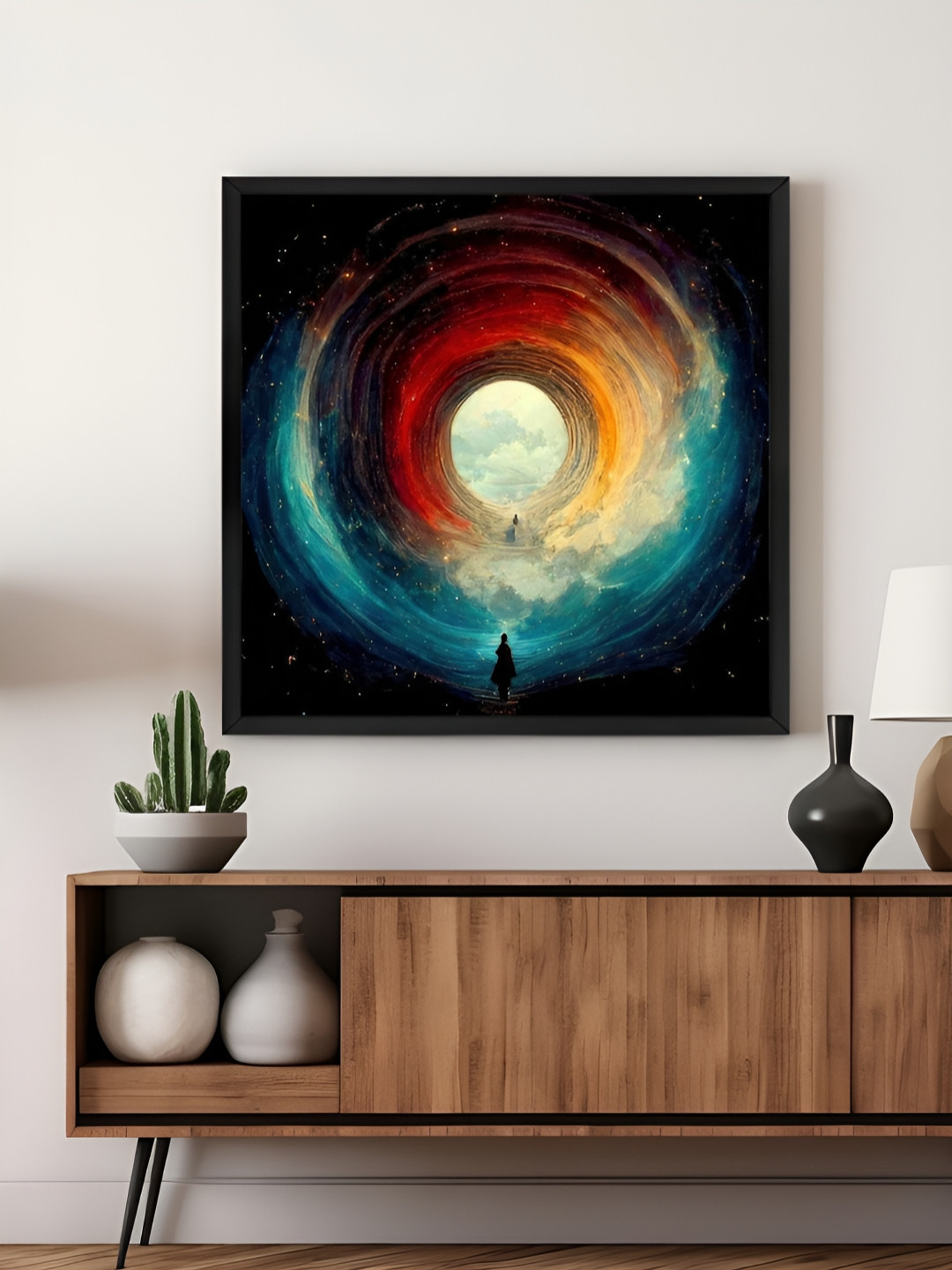 999Store Blue & Red Canvas Cosmic Tunnel Wall Art