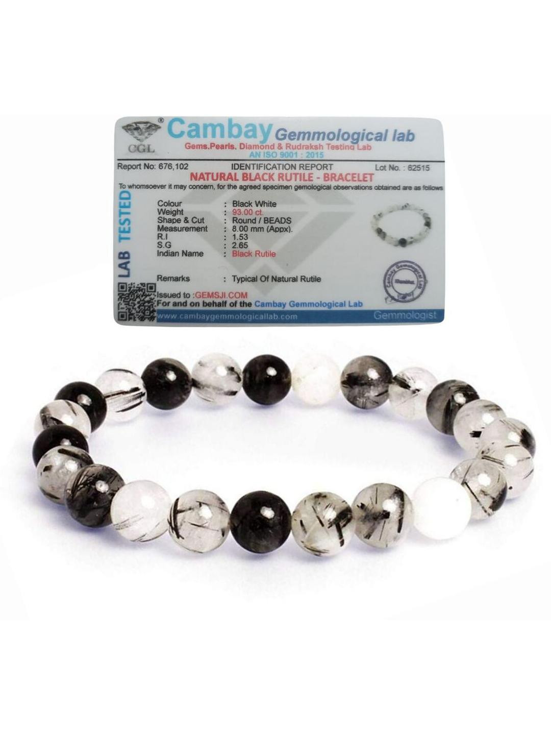 VIBESLE Handcrafted Black Rutile Ceramic Bracelet