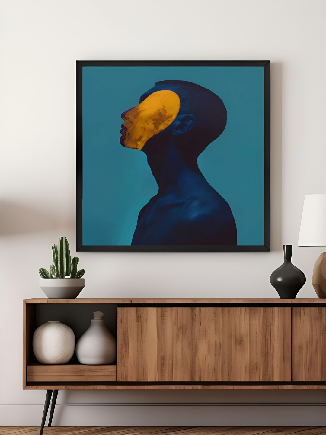 999Store Green & Teal Blue Modern Expression Canvas Wall Art