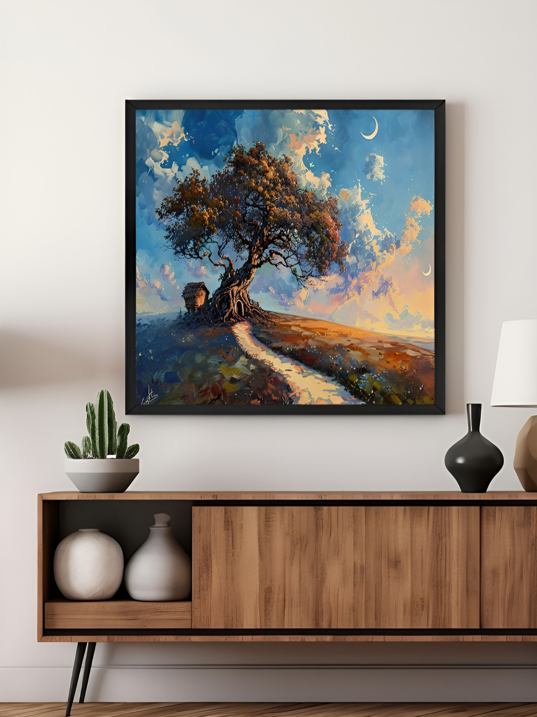 999Store Blue & Brown The Path of Tranquility Canvas Wall Art