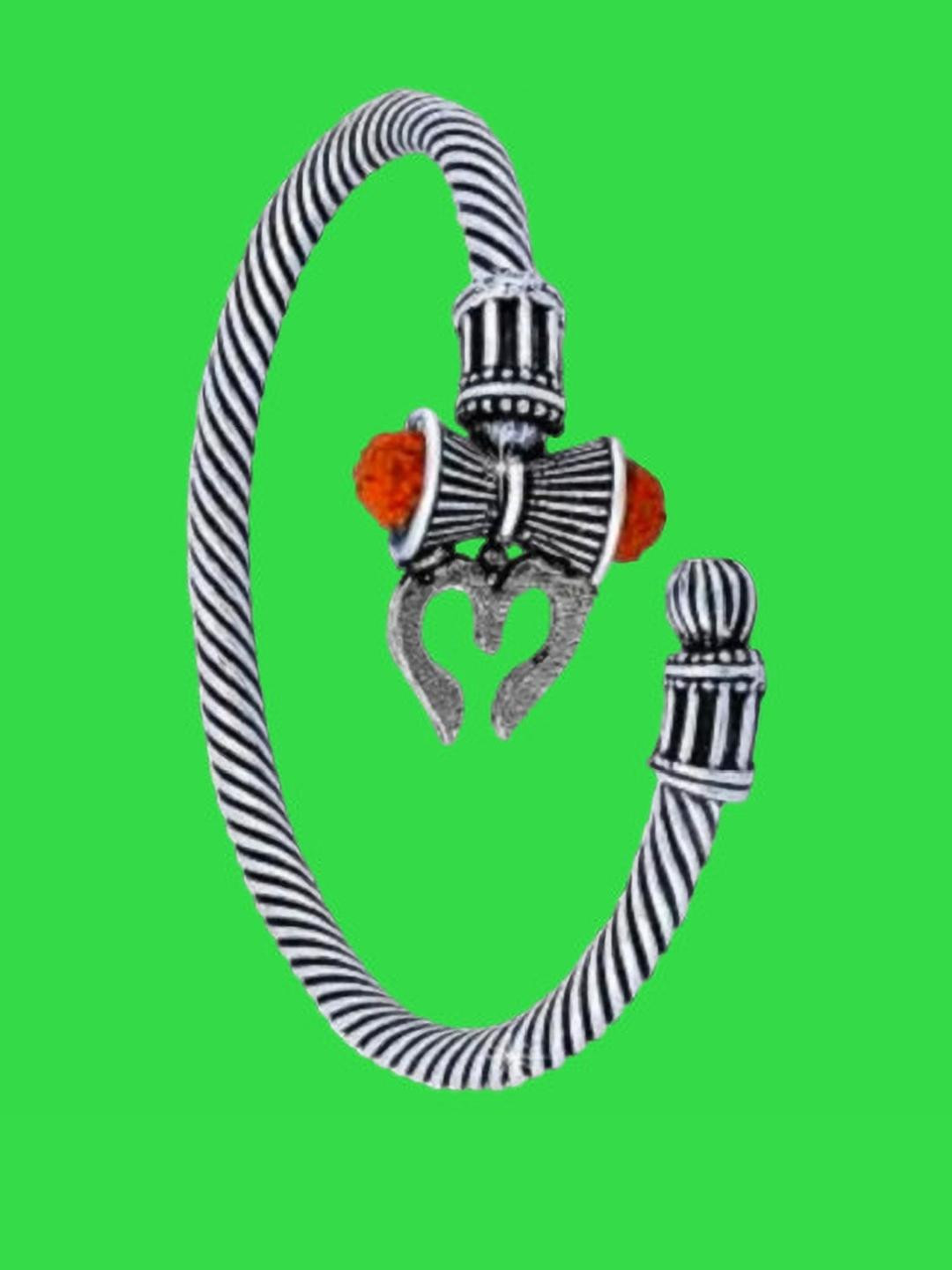 Dynamic Retail Global Men's Rudraksh Trishul Kada Bracelet