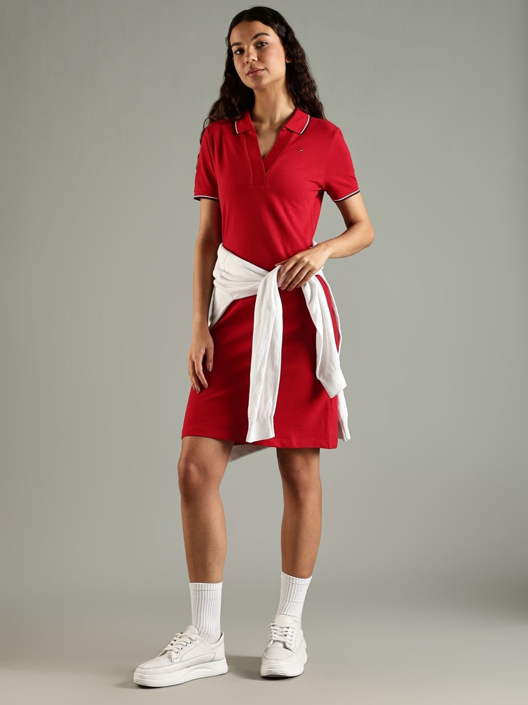 Tommy Hilfiger Women Solid T-shirt Shirt Collar Regular Dress