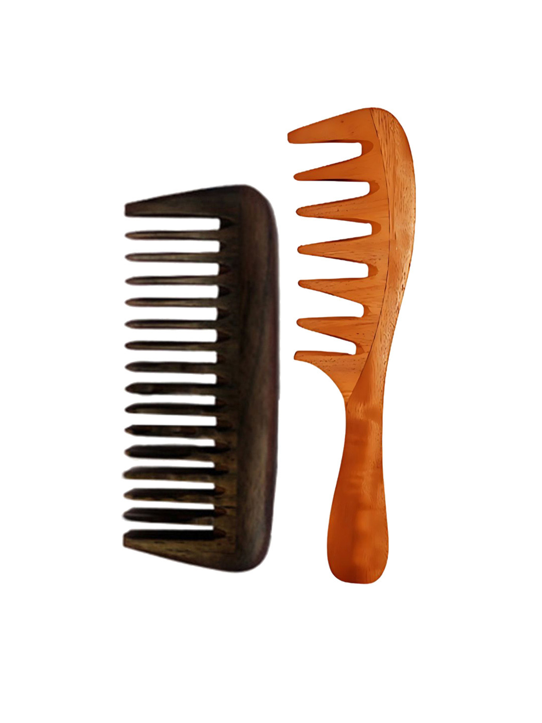 RUFIYS Set Of 2 Rose Wood & Neem Wide Tooth Hair Comb