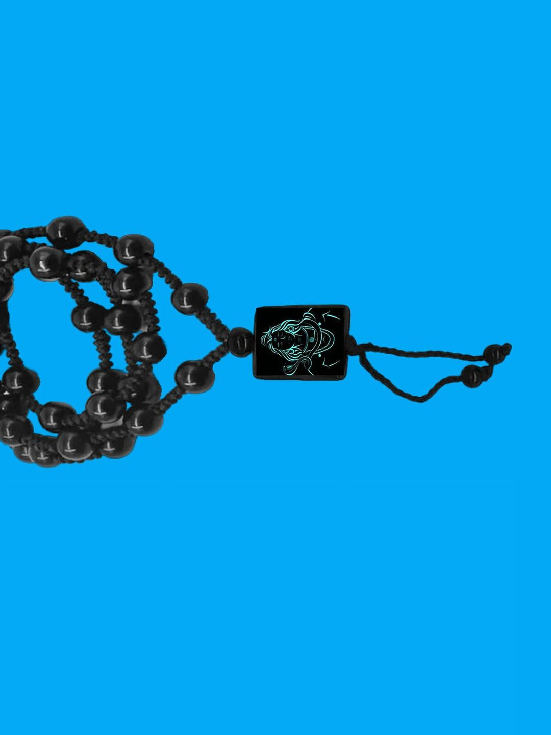 Dynamic Retail Global Men's Black Beads Necklace