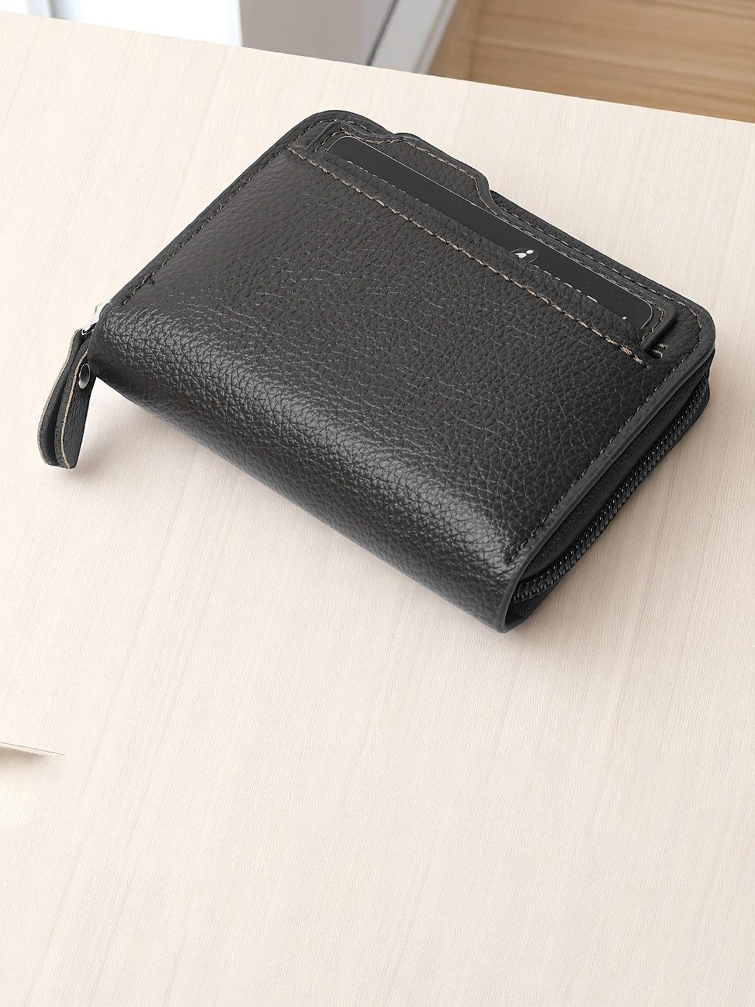 Killer Men Textured Zip Detail PU Zip Around Wallet