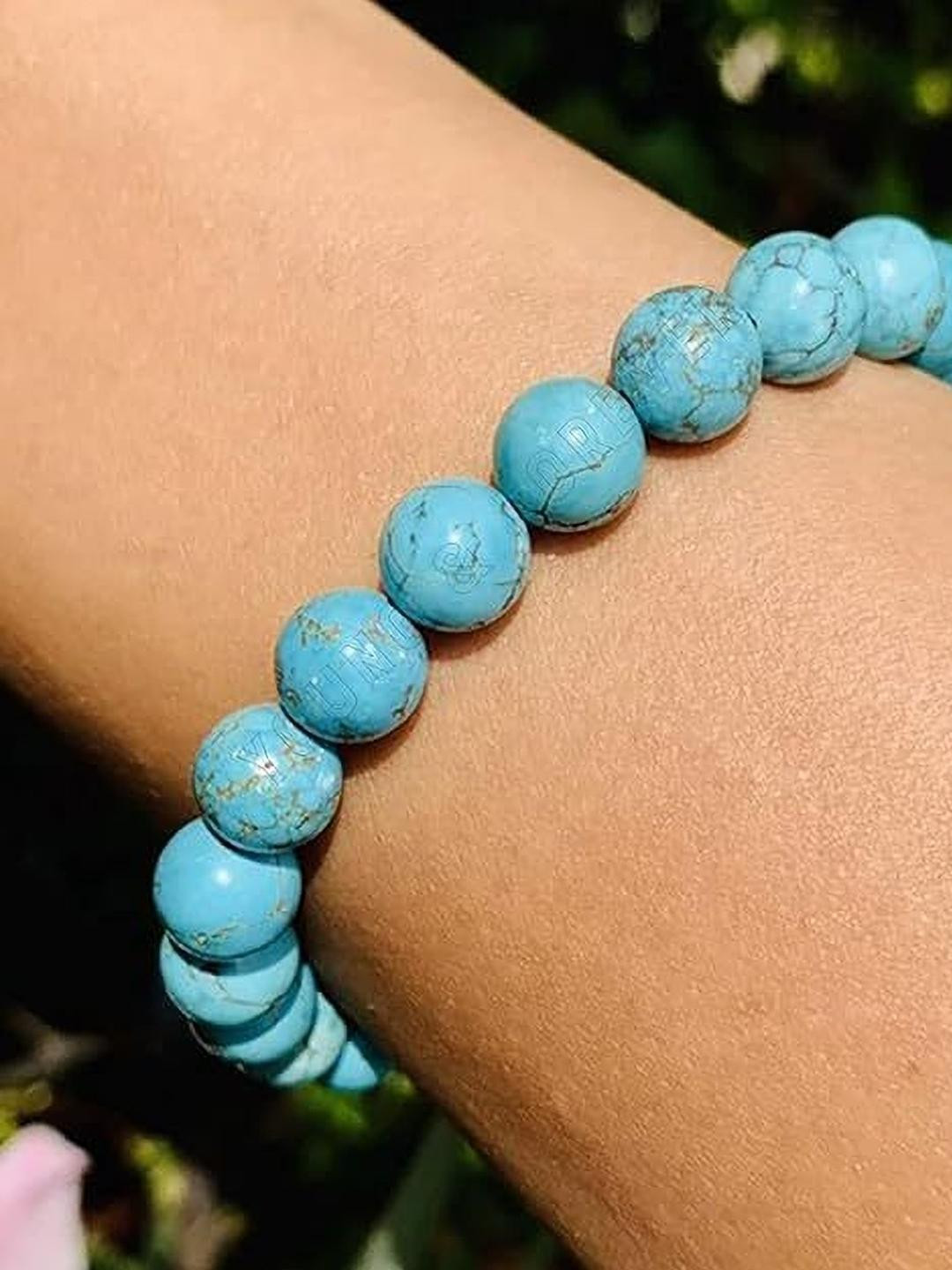 VIBESLE Turquoise Ceramic Artificial Beads Bracelet