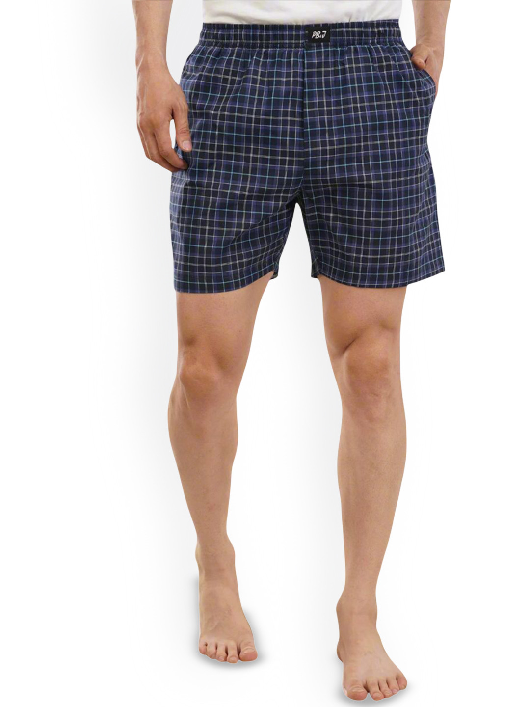 PB & J Checked Cotton Mid-Rise Boxer MBX-BC-S