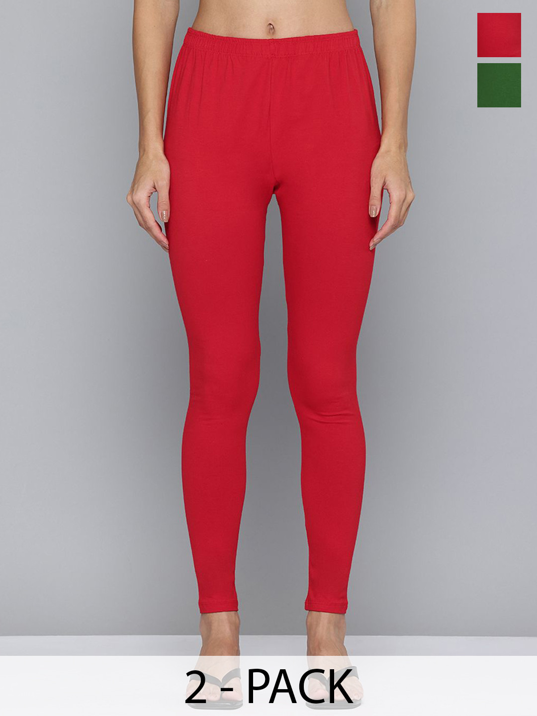 Jinfo Pack Of 2 Slim-Fit Ankle Length Leggings