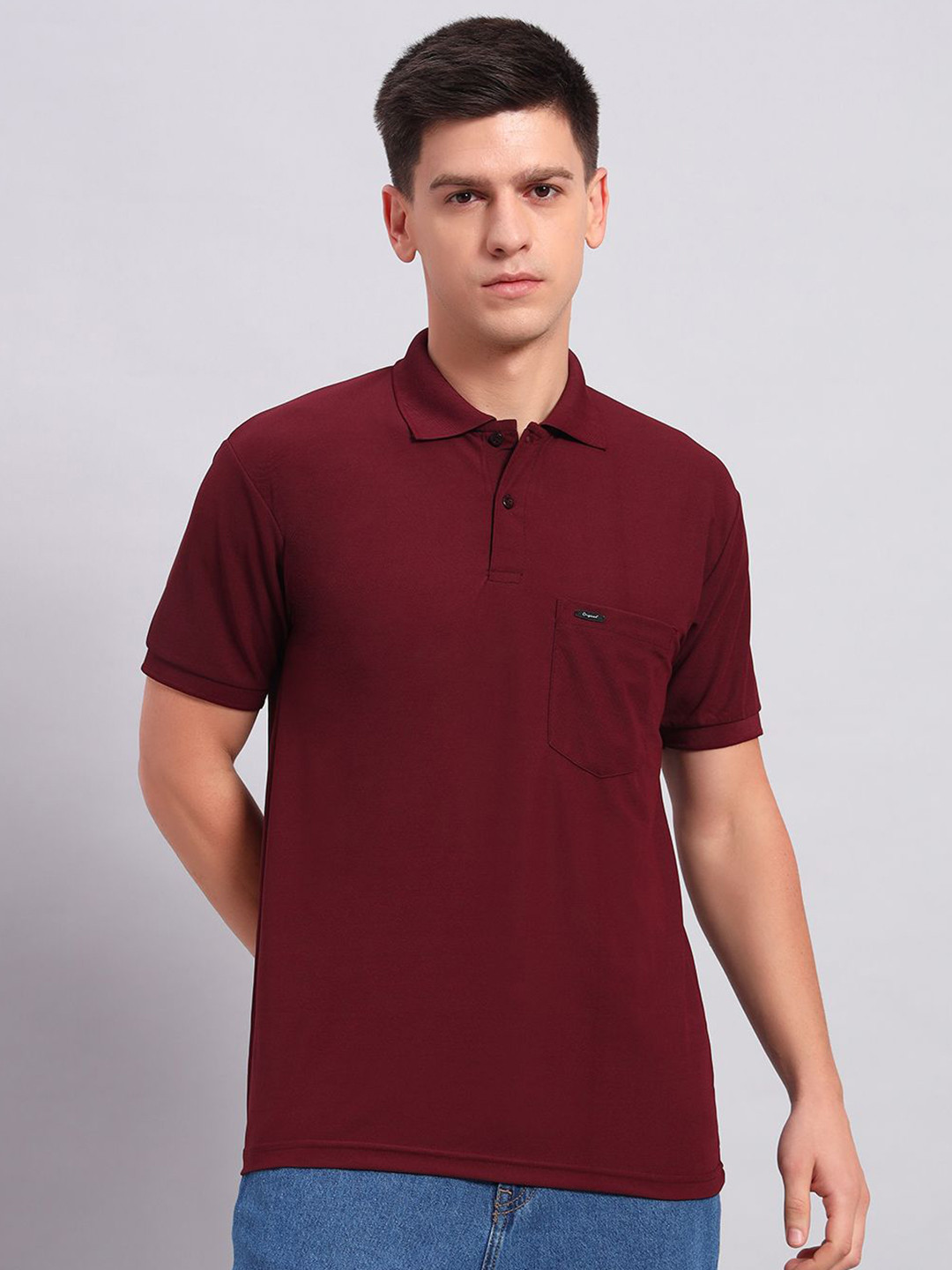 BLACK BLINK Men Solid Polo Collar T-shirt