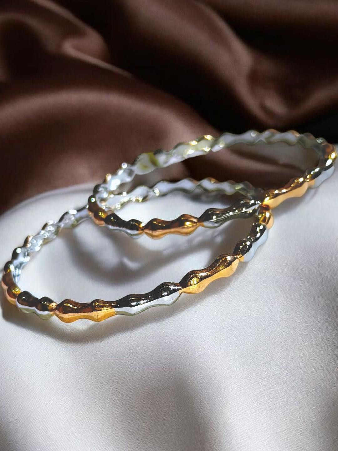 SilverAura 925 Rose Gold Sterling Silver Bangles - Set Of 2