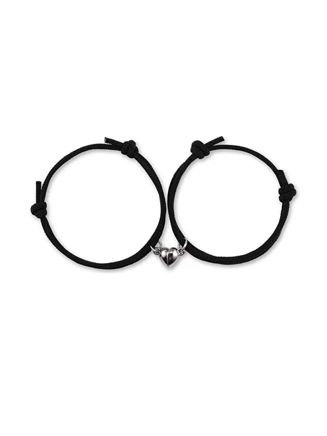 Inites Set Of 2 Dori Broken Heart Magnetic Link Couple Bracelet