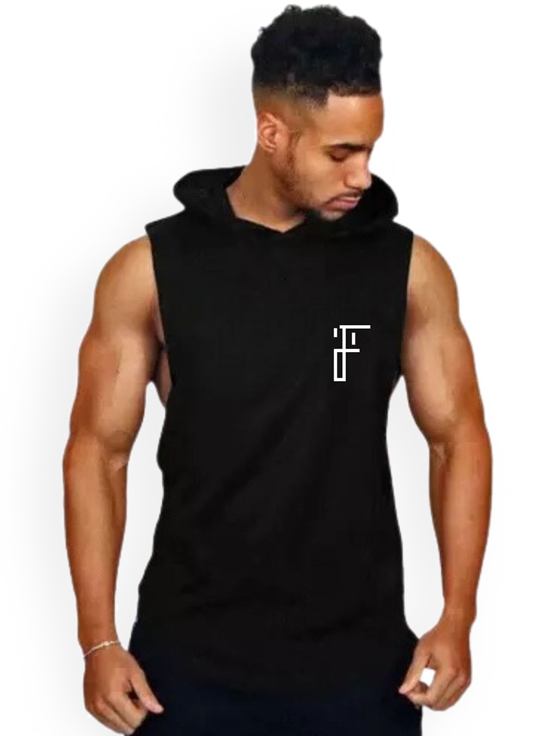 Fashnobic Karate Back Printed Hooded GymVest FB-105_Back_pt-163