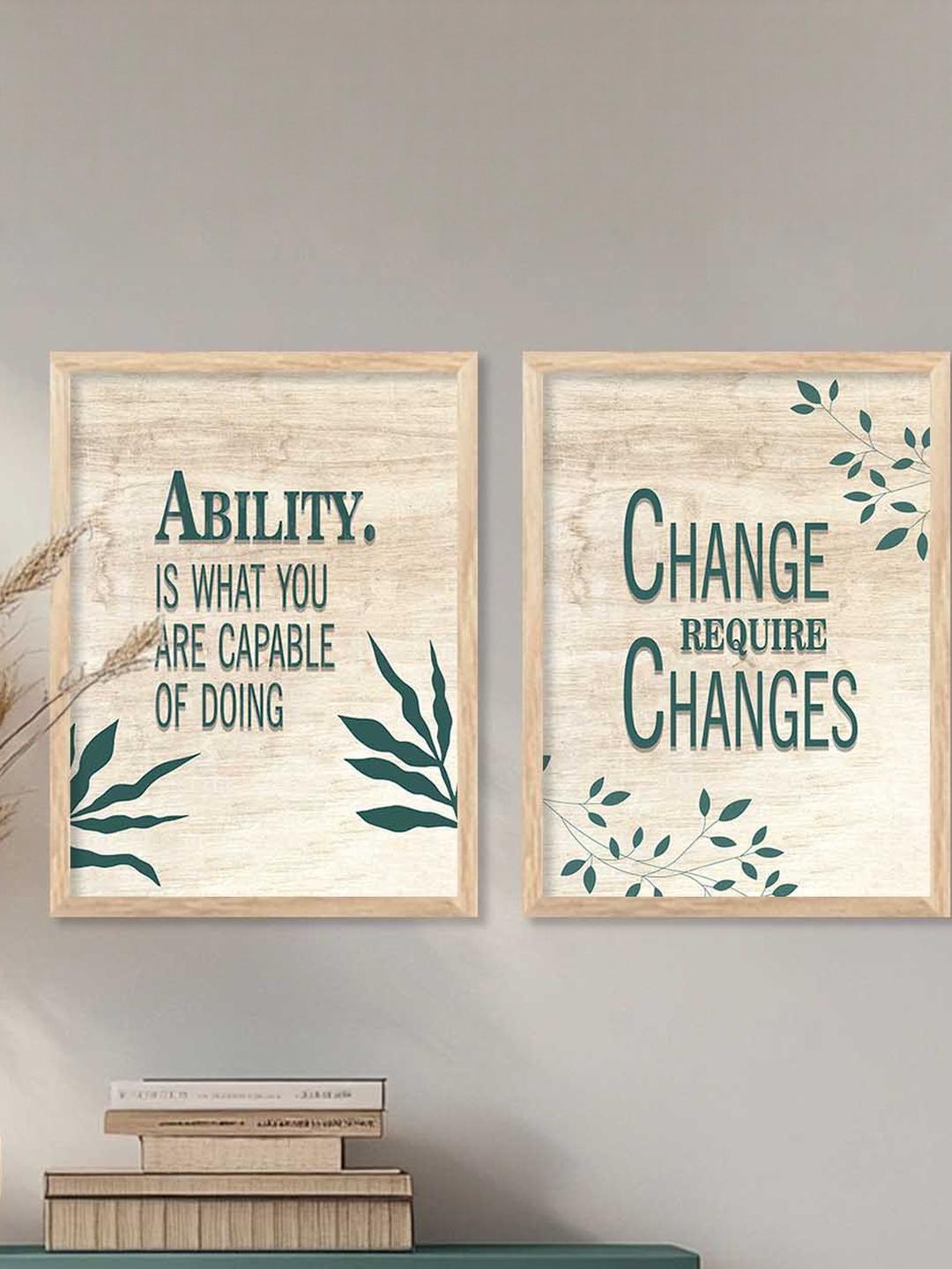 WALLLANE Set of 2 Motivational Wall Art Poster With Frame