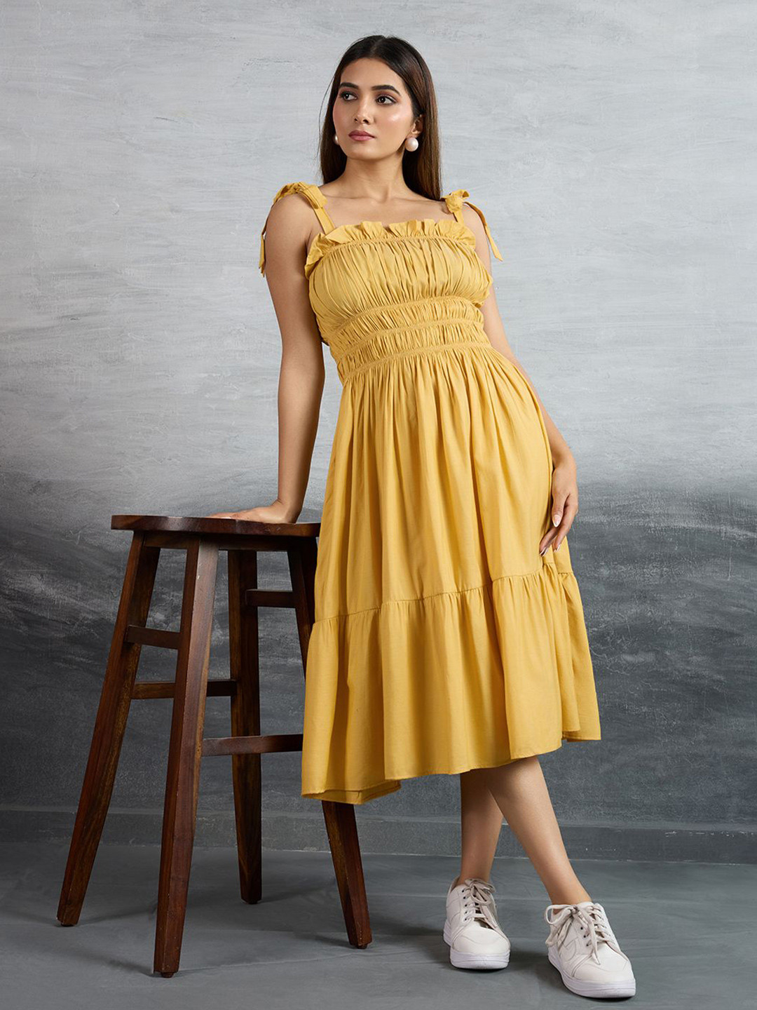 P D Silk Mills Women Solid A-Line Dress