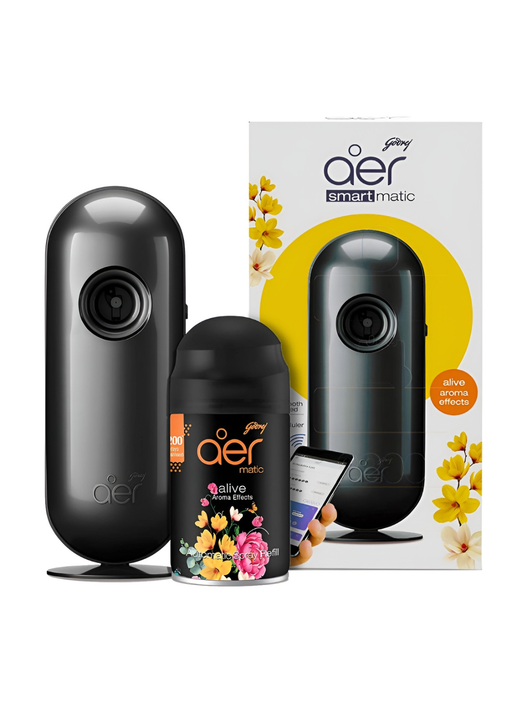 Godrej Aer Matic Kit Black Alive Automatic AirFreshener