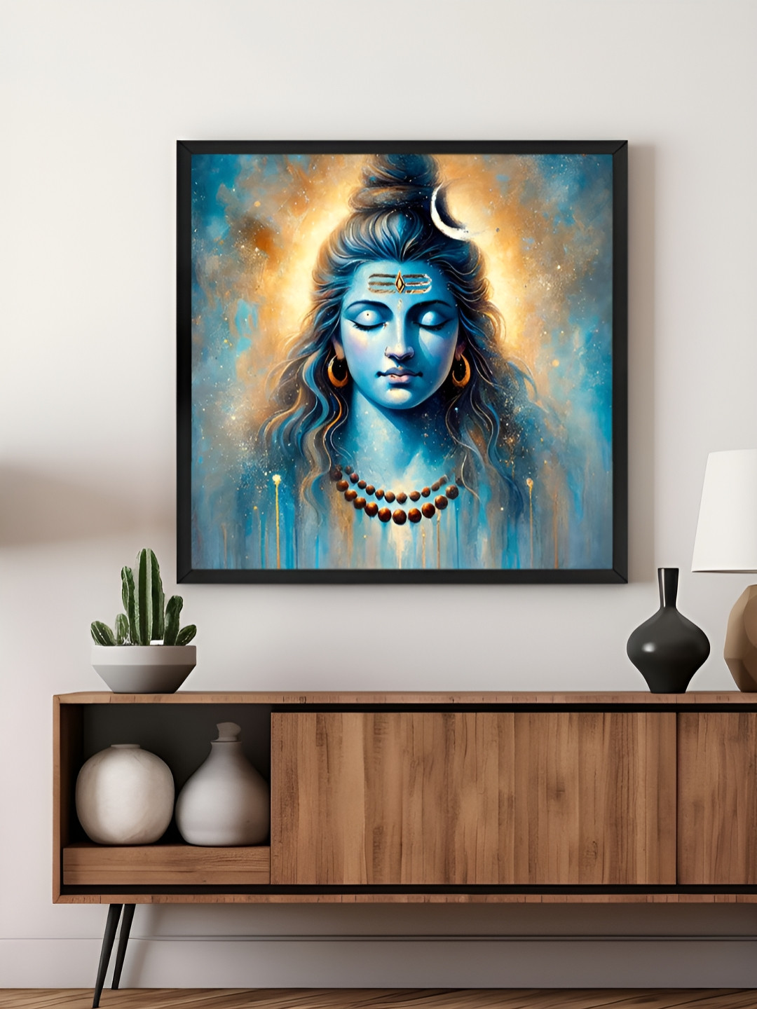 999Store Blue & Yellow Energy Meditation Religious Canvas Wall Art