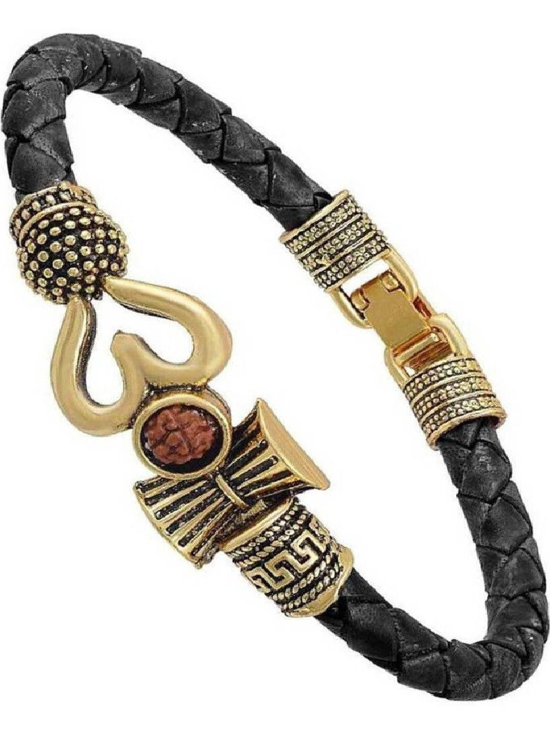 Divine souvenirs Gold-Plated Unisex Rudraksha Wraparound Bracelet