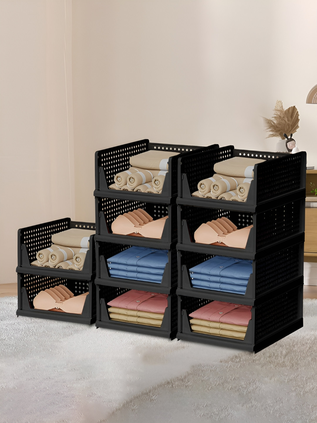 RUBOXA Black 10 Pieces Multi-Utility Organisers