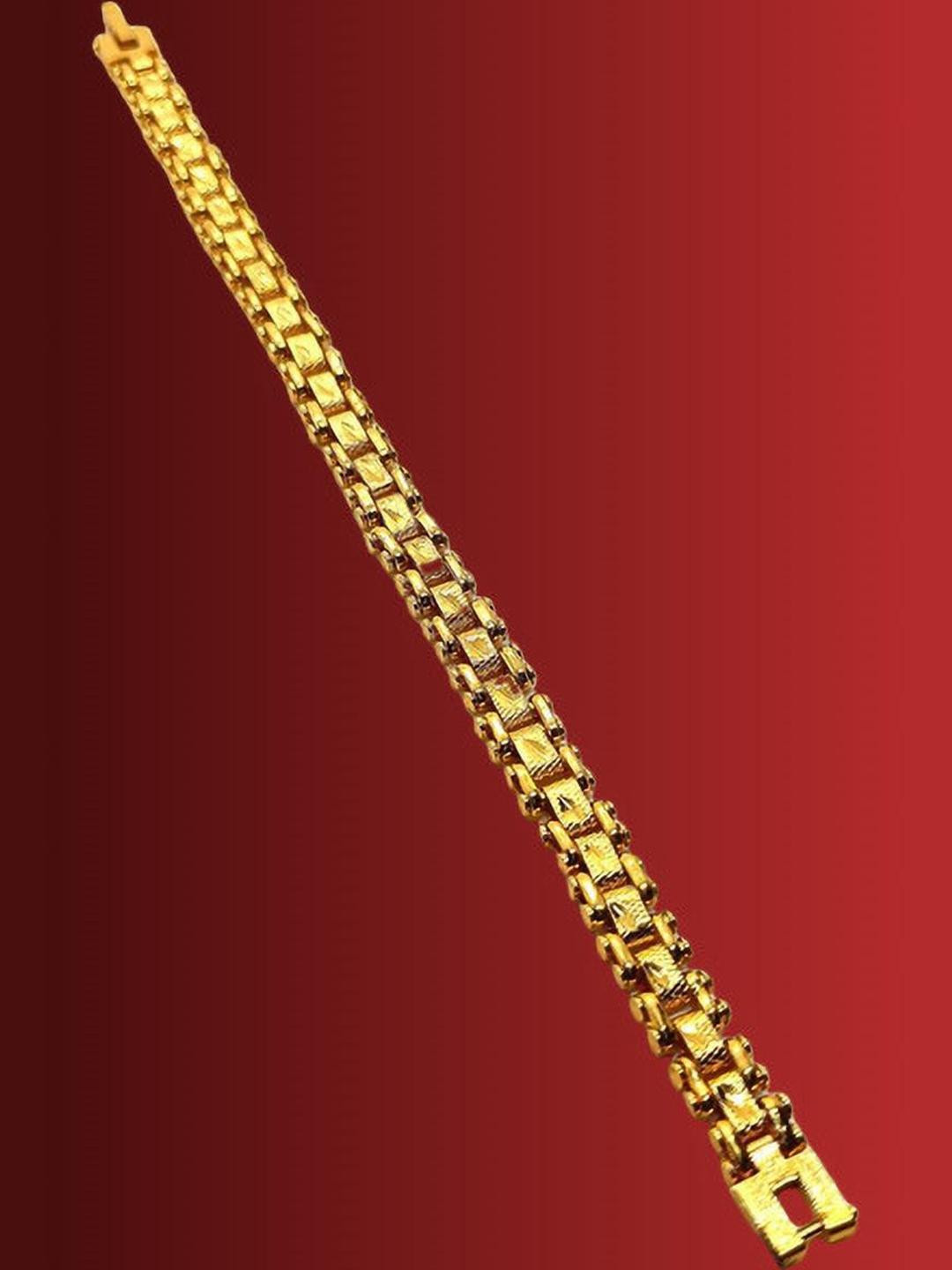 Dynamic Retail Global Men's Gold Plated Linked Bracelet