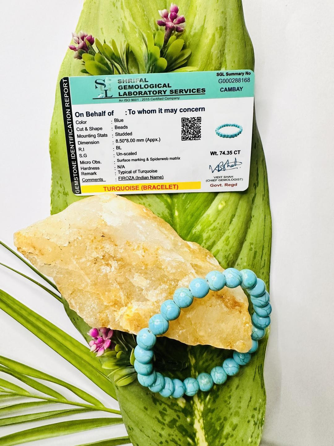 VIBESLE  Adult's Turquoise Ceramic Bracelet