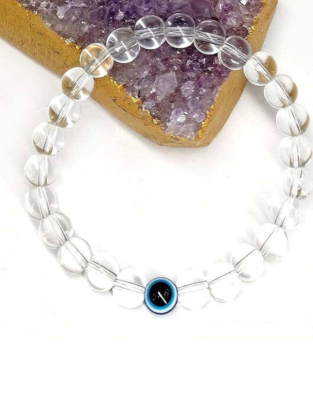 VIBESLE Unisex Evil Eye & Clear Quartz Bracelet
