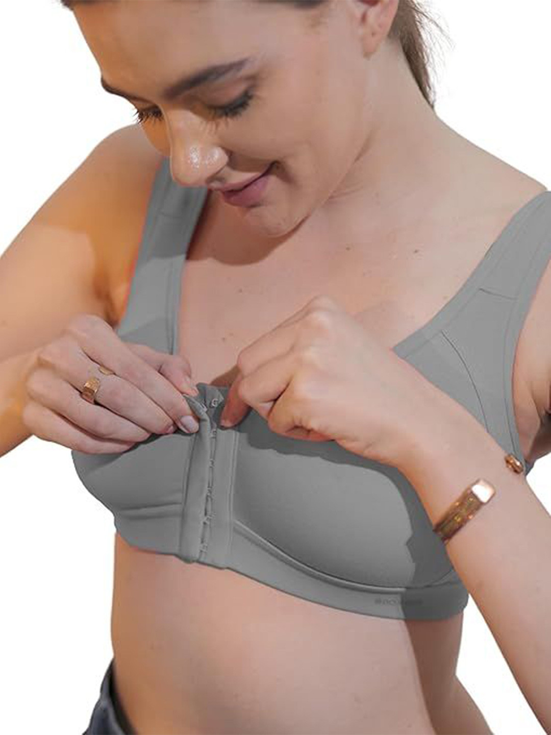 BODYSIZE Front Open High Support Active Cotton Sports Bra