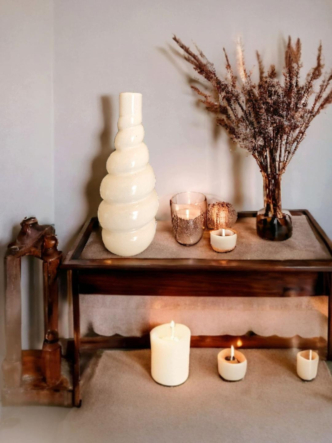 ARTISANS BAZAR Spiral Shape Bottle 7 inch Ceramic Vase