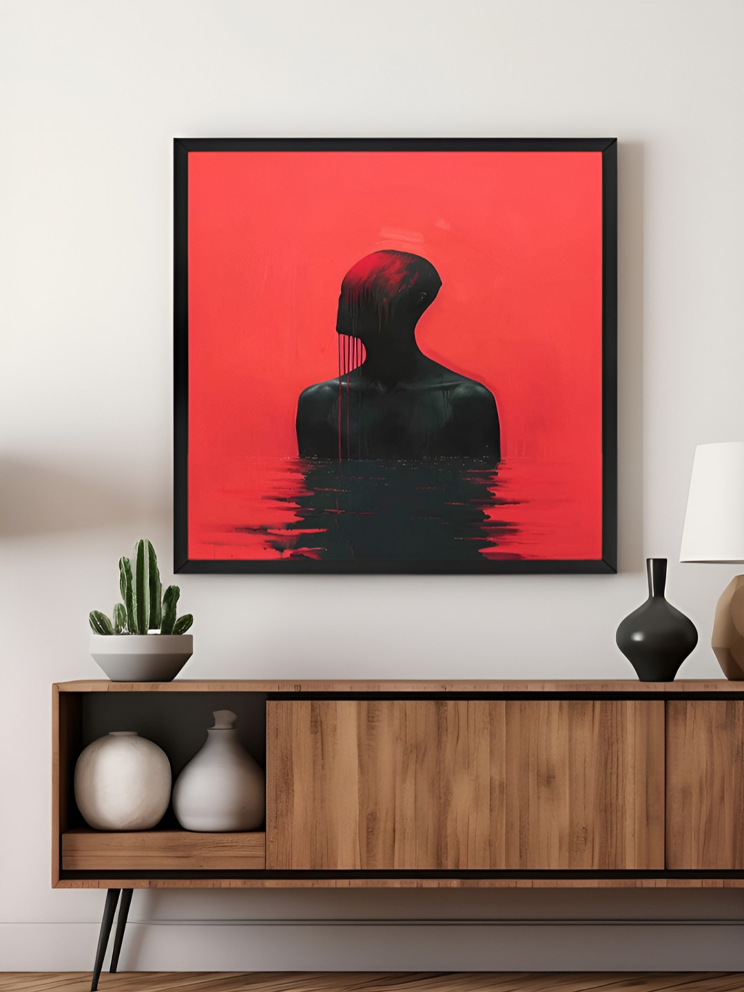 999Store Red & Black Red Silhouette Canvas Wall Art