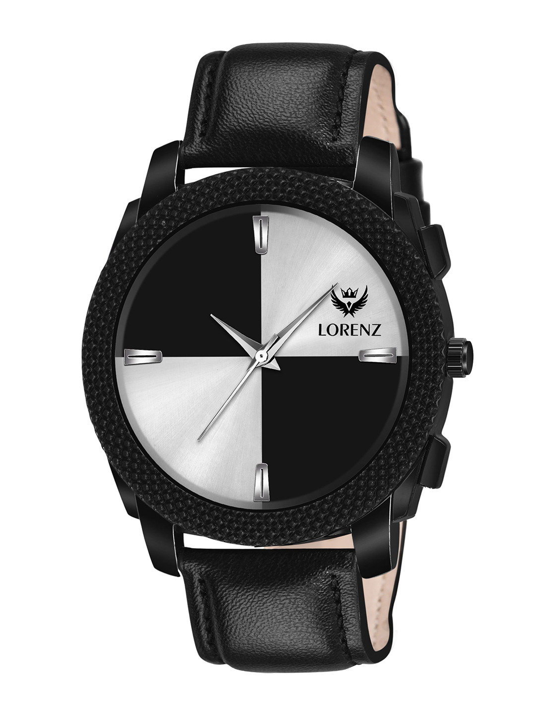 LORENZ Men Two Tone Brass Dial & Leather Straps Analogue Watch MK-4010R