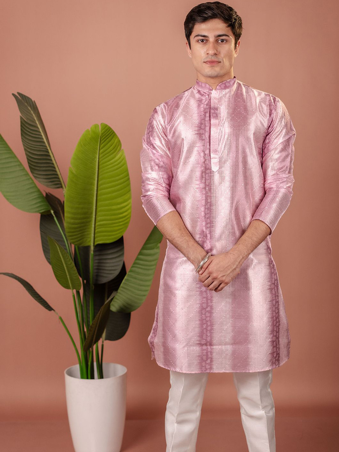 SUUTRAA BY SG Men Ethnic Motifs Printed Festive Silk Straight Kurta