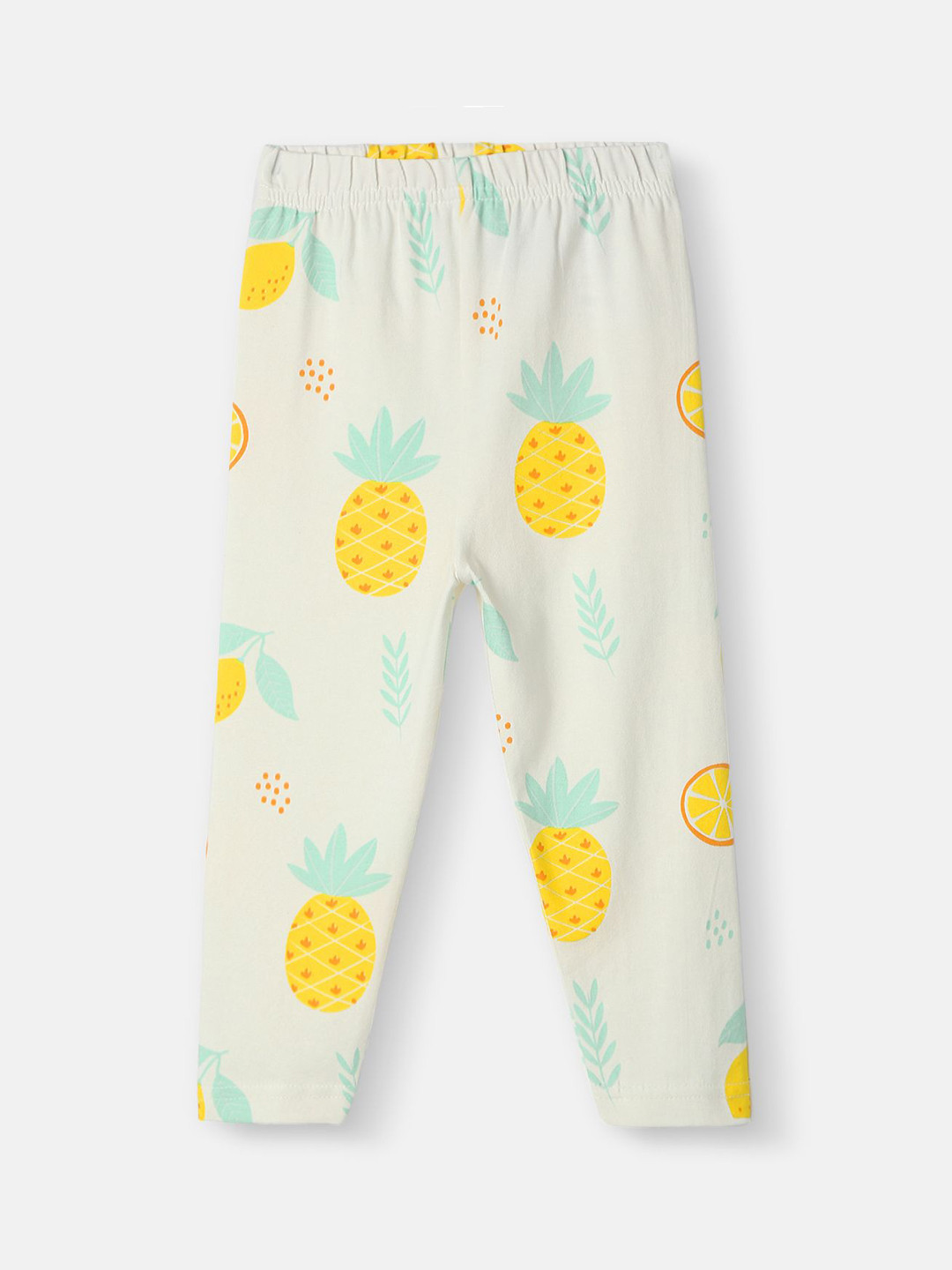 Nauti Nati Infant Girls Pineapple Printed Mid-Rise Ankle-Length Leggings