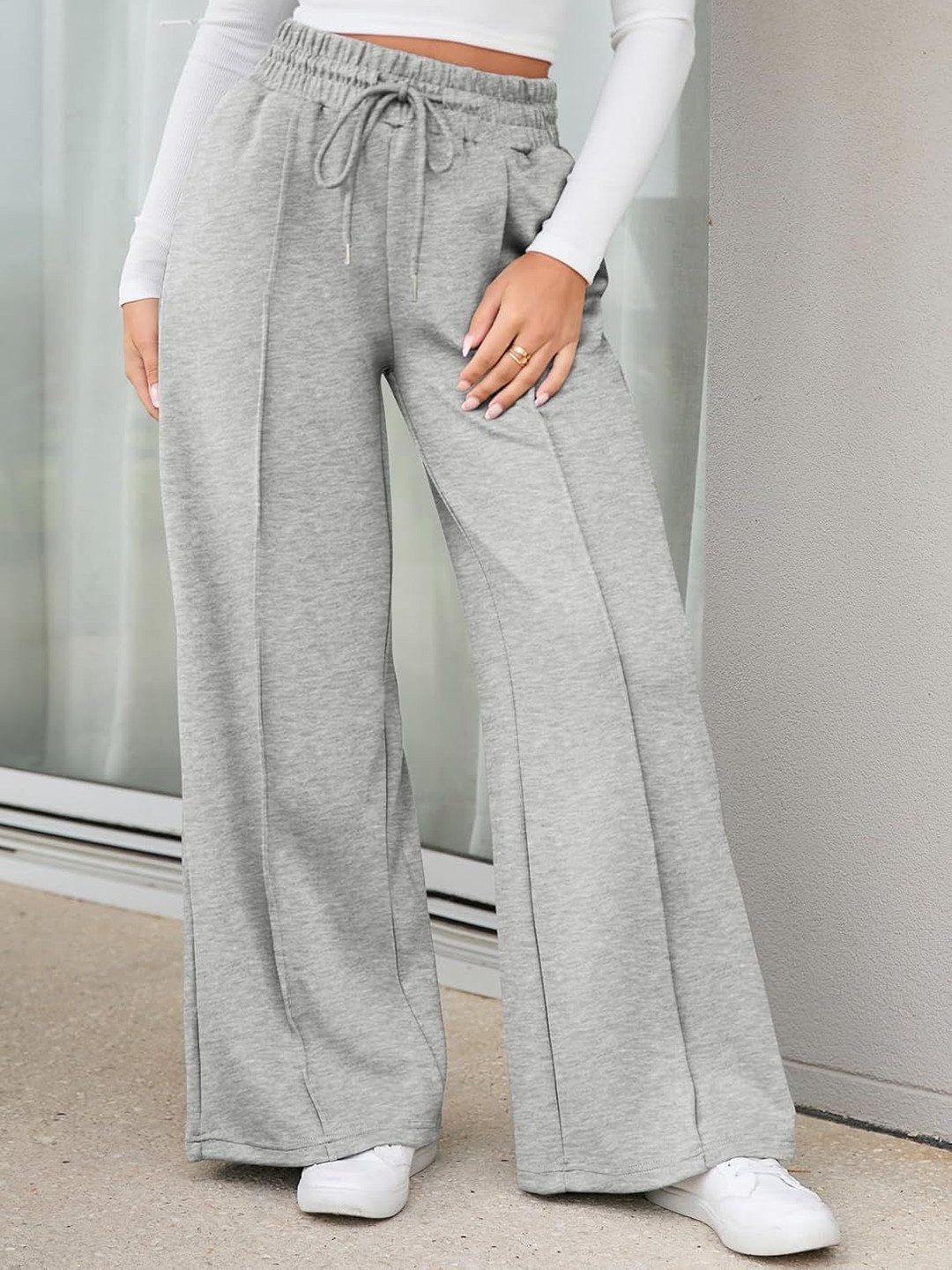 Q-rious Women Wide Leg Drawstring Relaxed Fit Trouser