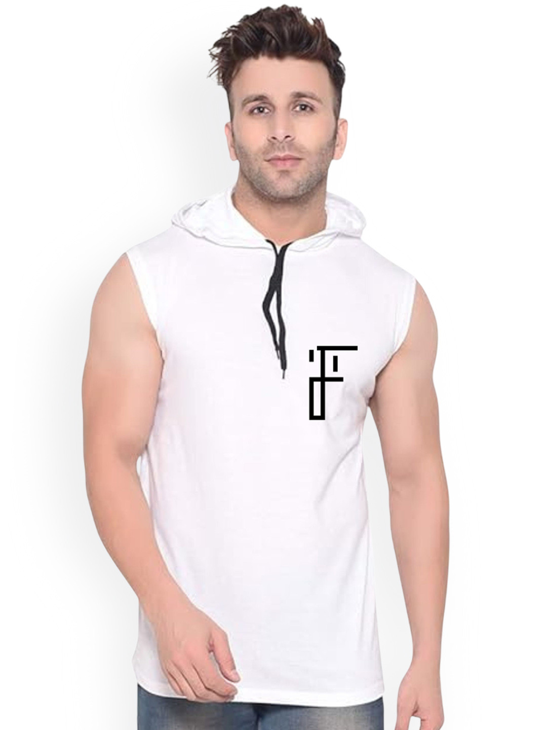 Fashnobic Hello Printed Hooded Gym-Vest - FB-106_W_Back_pt-202