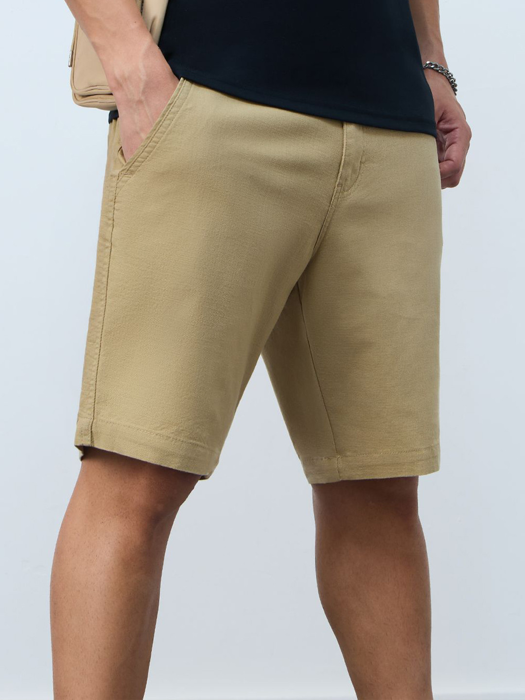 The Souled Store Men Chino Shorts Camel
