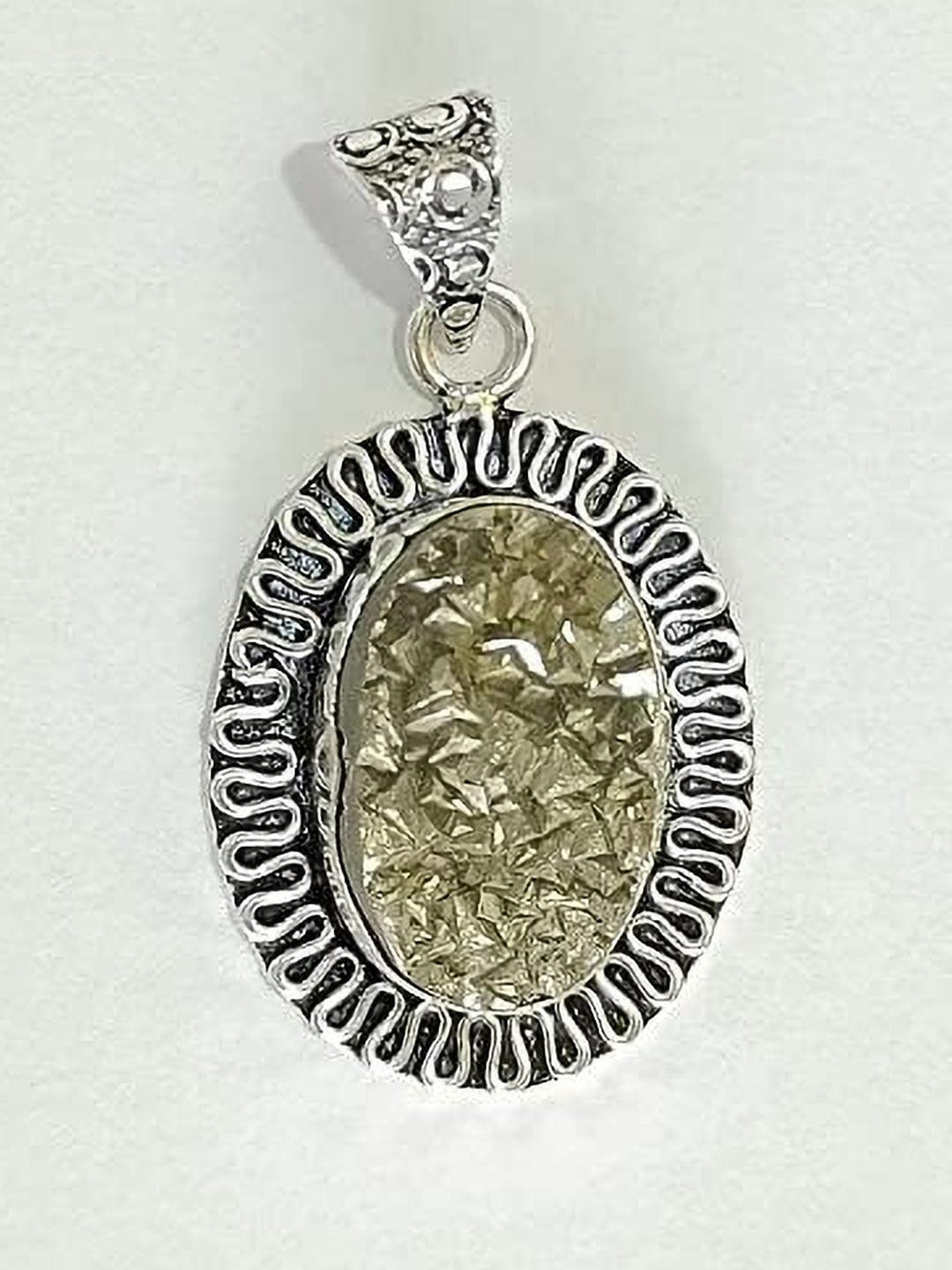 VIBESLE Unisex Silver Color Stainless Steel Ethnic Oval Pendants