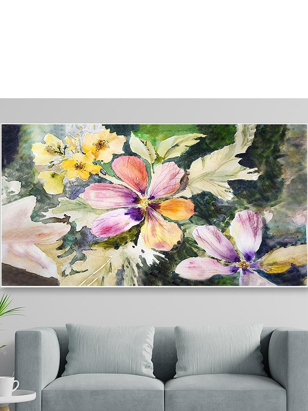 DEKORSTATION Multicoloured Canvas Floral and Botanical Wall Paintings With Frame