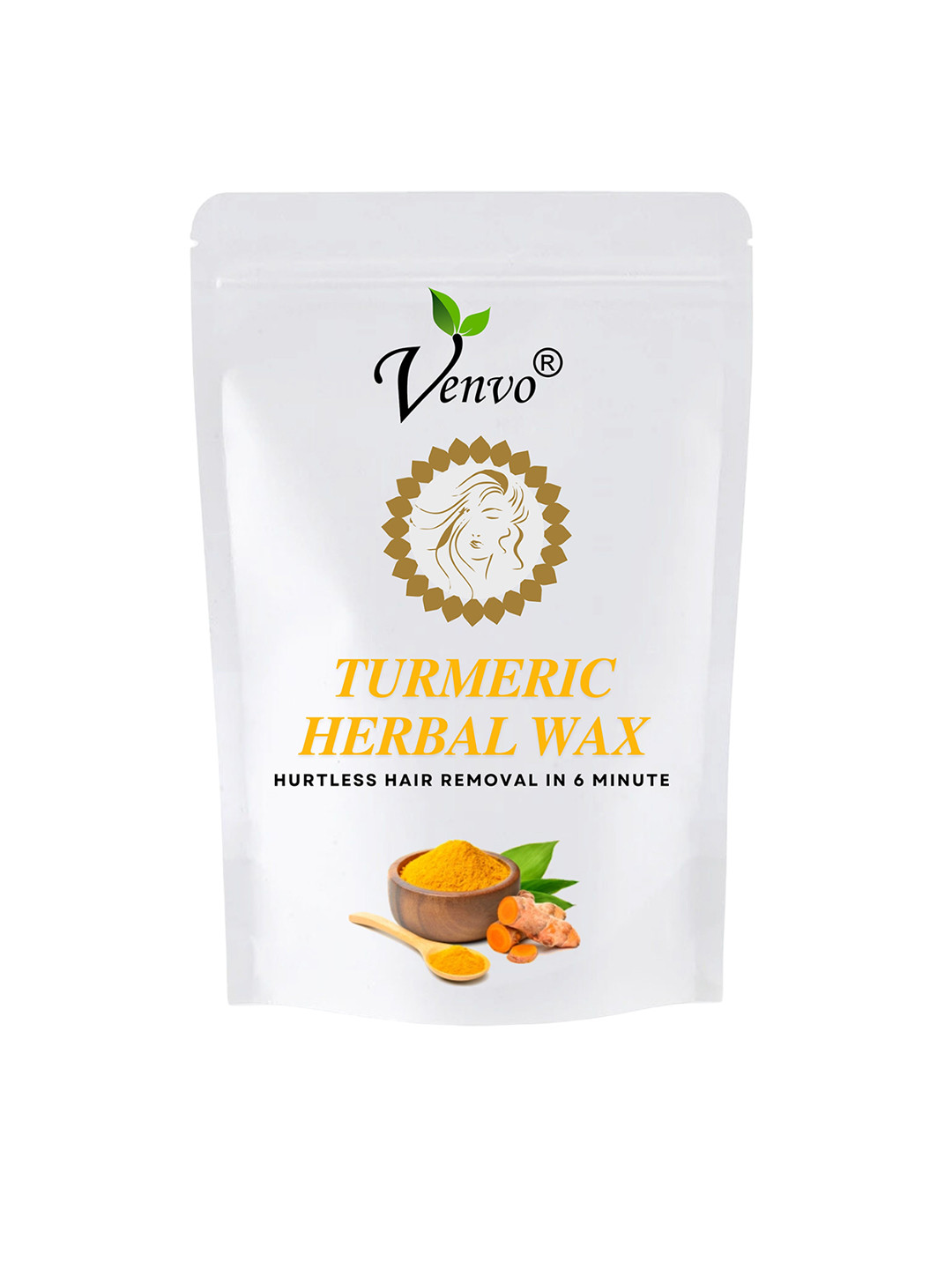 VENVO Turmeric Herbal Wax Powder With Brush- 100 g