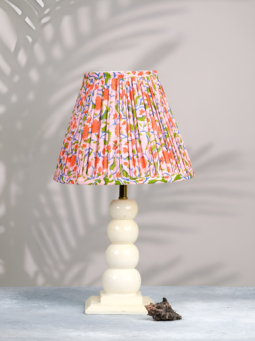 Inara Pink & Orange Floral Printed Bell Shaped Lampshade