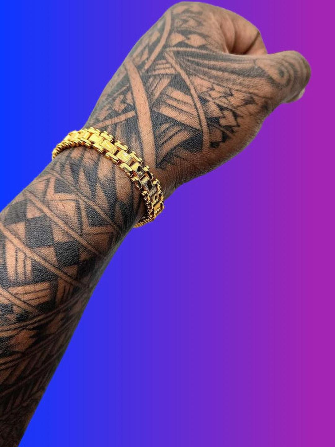 Dynamic Retail Global Men's Gold Plated Linked Bracelet