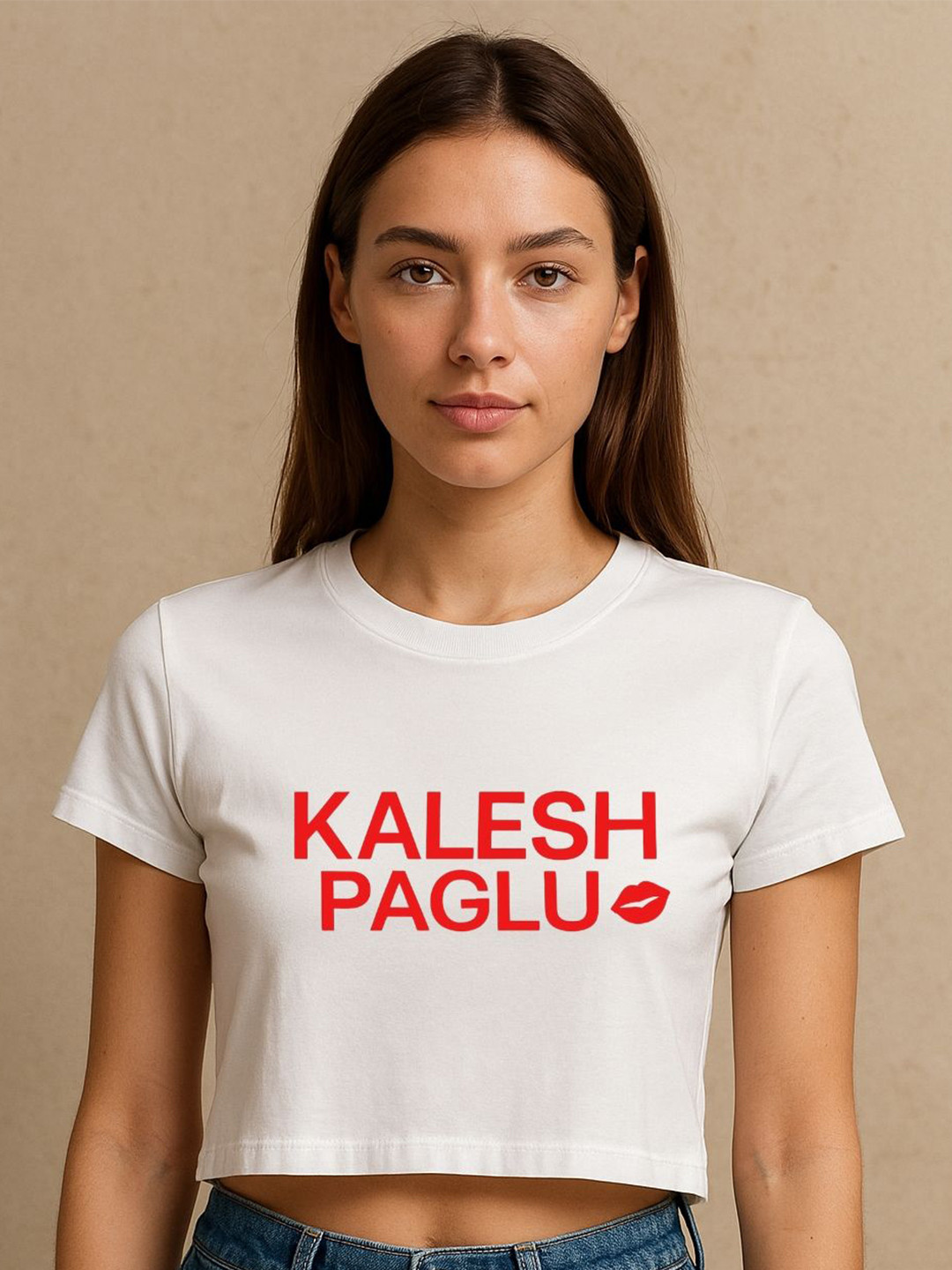 Art By Ritik Women Kalesh Paglu Crop Tee